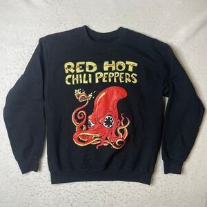 Red Hot Chili Peppers Sweatshirt Mens Size Medium Black Octopus Graphic Band